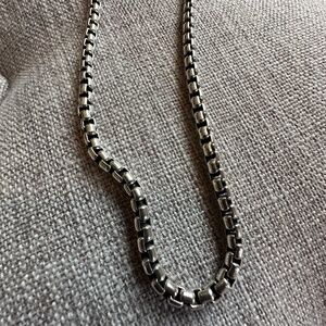 David Yurman 32" Silver Box Chain Necklace - retail $440